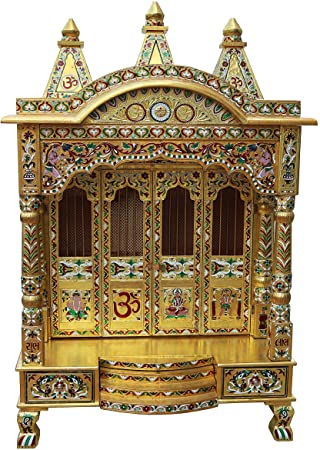 Wooden Temple Door Meena Design [24 x 9“] ( 1 pic.)